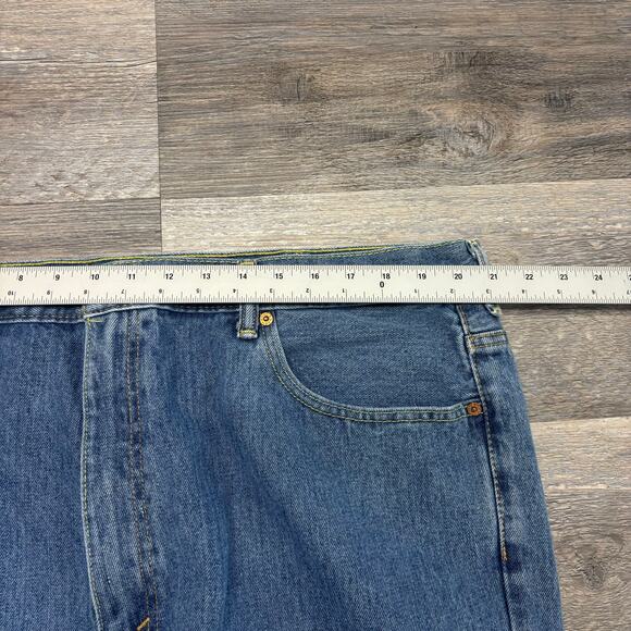 Levi's 550 Mid Wash Blue Mens 42x32 Red Tab Straight Relaxed Fit Denim Jeans EUC - Picture 6 of 12